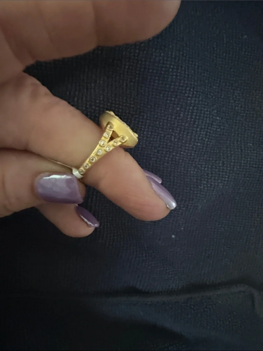 Gold and White Mother-of-Pearl Circle Ring